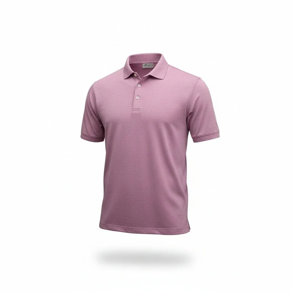 Peter‎ Millar Crown Ease Mens Large Pink Geometric Print Short Sleeve Polo Shirt